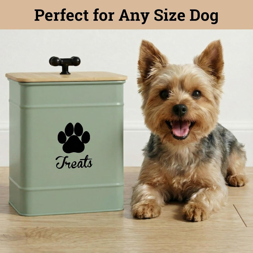Dog Treat Container Airtight, 6"W x 8"H, Powder Coated, 12 Cup Capacity