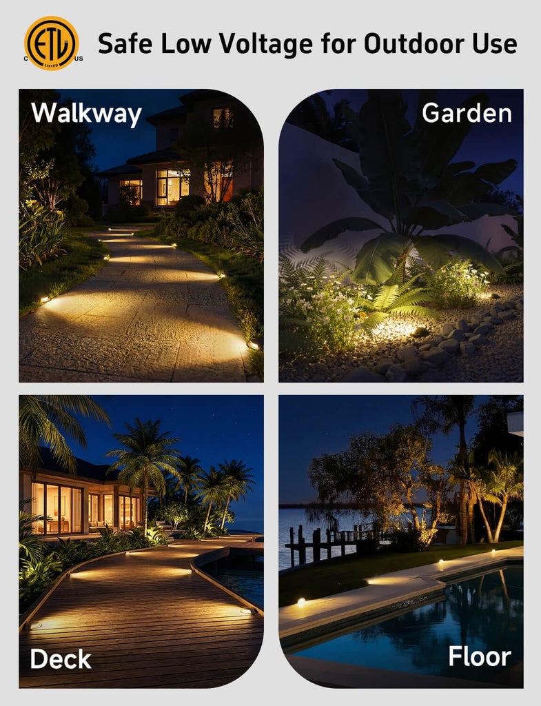 In Ground Well Light - Brass 12V Ip65 Waterproof Outdoor Landscape Lighting, Low Voltage LED In-Grade Turret Top
