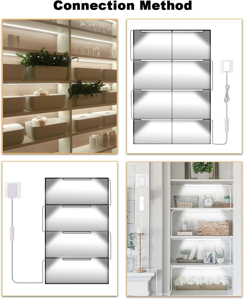 Linkable Under Cabinet Lighting, 12" LED Shelf Light Bars
