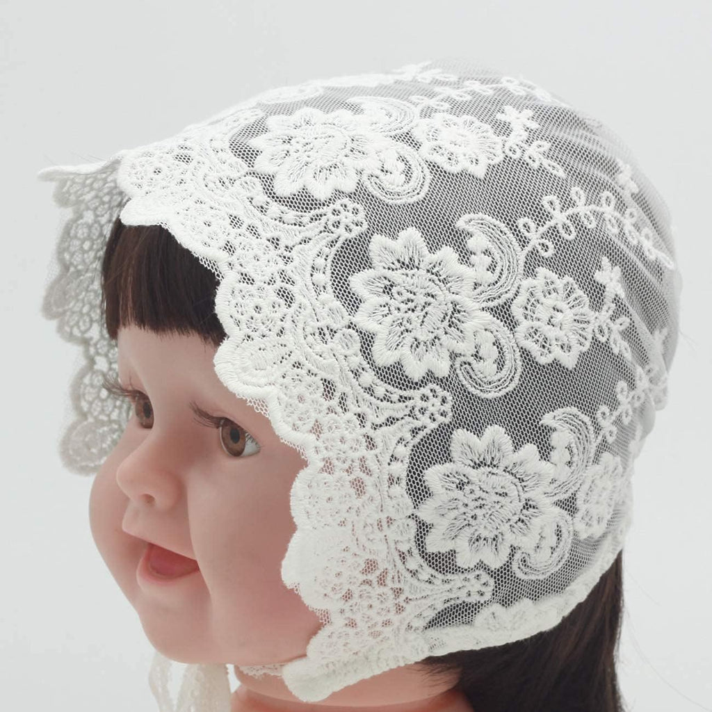 White Lace Baby Bonnet Toddler Bonnets Infant Girl Cap Summer Hat