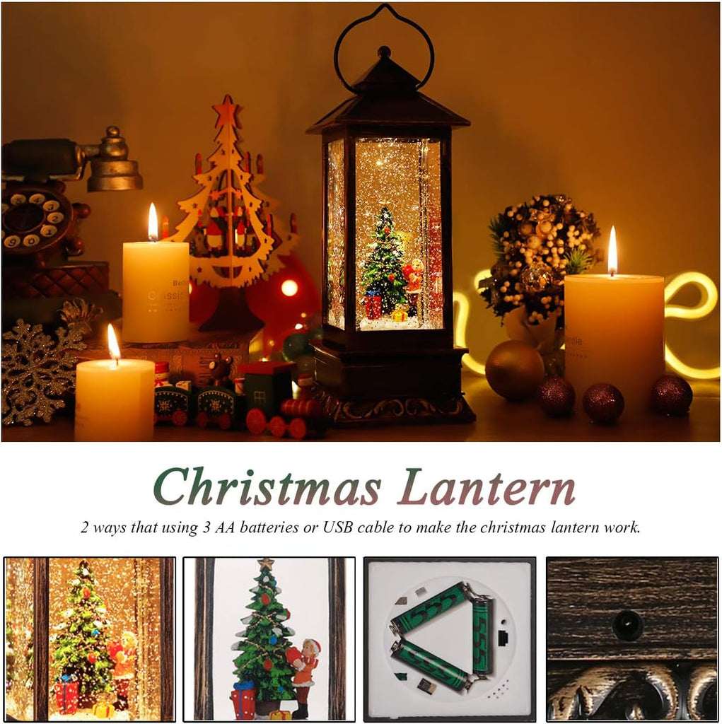 Christmas Lantern,Christmas Snow Globe,Christmas Decorations with Music,Christmas Day Gifts Used for Garden