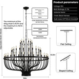 Extra Large Chandeliers for High Ceilings, Black Wagon Wheel Chandelier 72 Light 60In, Farmhouse Large Foyer Chandelier 3-Tier for Foye Entryway Staircase Living Dining Room A109-B0DSVQ5FDP