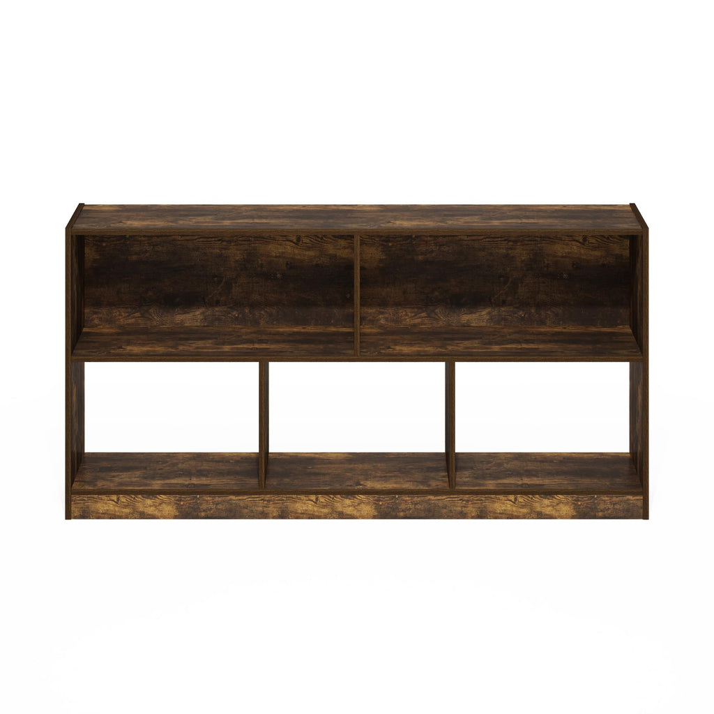 Book Shelf, 5-Cube Bookshelf, Horizontal Cube Storage Organizer Bookcase, 10.9 x 47.2 x 23.6, Amber Pine