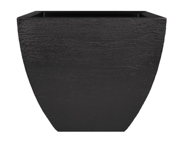 Modern Square Garden Planter, 16-Inch, Black