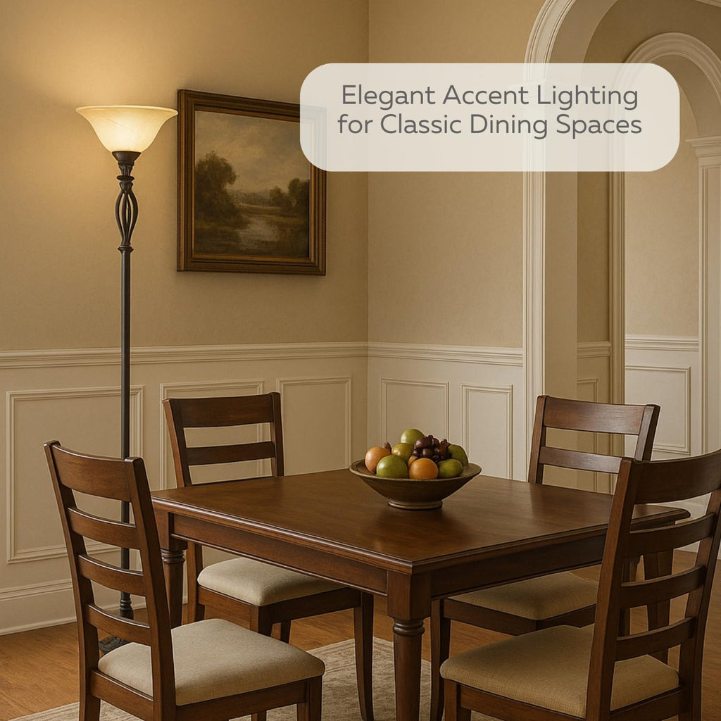Torchiere Floor Lamp, 72" Bronze Standing Lamp
