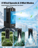 Mini Portable Air Conditioner Cooler: 2000ml Air Cooling Fan with 120°Oscillating - 3 Mist Modes & 4 Speeds