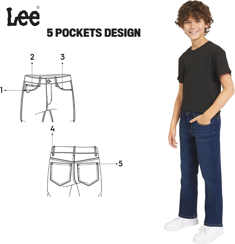 Boys' 5 Pocket Loose Fit Stretch Waist Denim Jeans