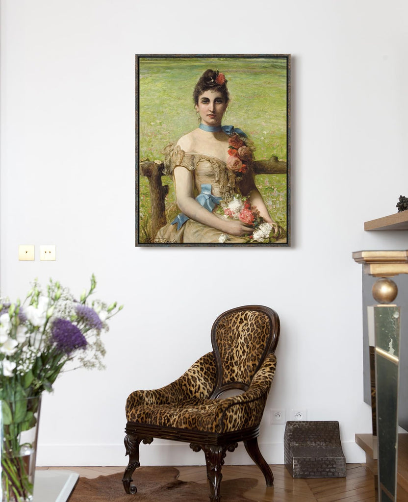 Rustic Floater Frame for 12x16 Canvas Paintings, 0.9" Deep, Blue Gold