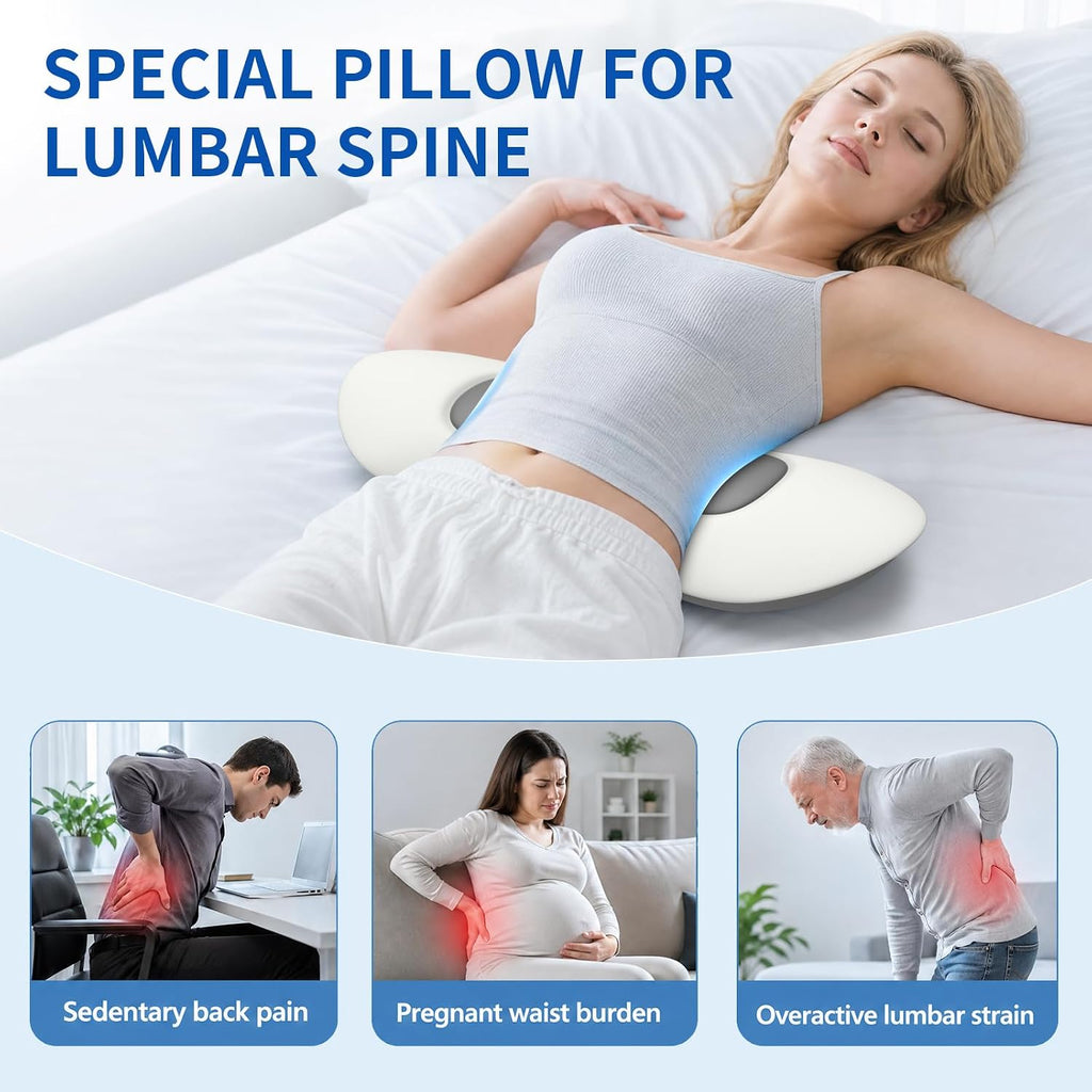 Lumbar Support Pillow for Bed Sleeping - Lower Pillow for Back Pain Relief | Memory Foam Waist Pillow for Bed Sofa