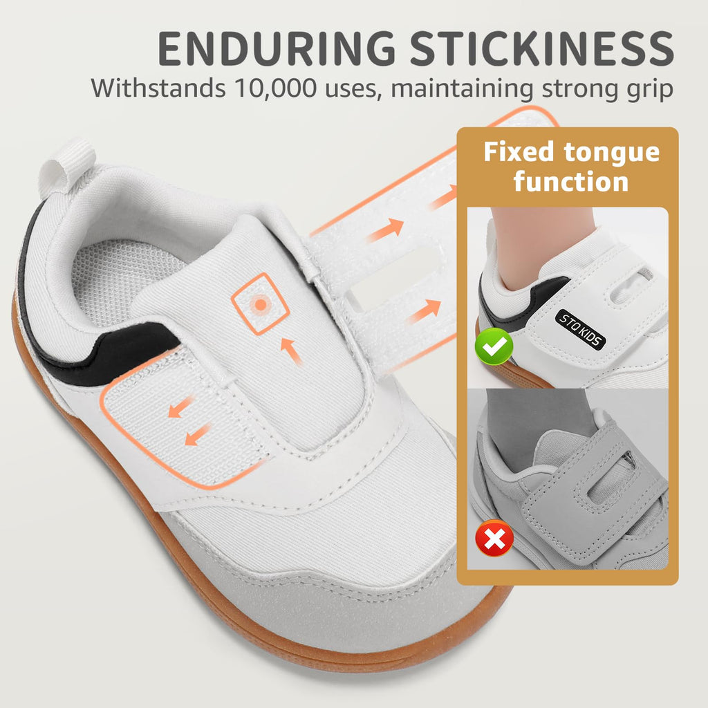 Toddler Barefoot Shoes Classic White Black I4