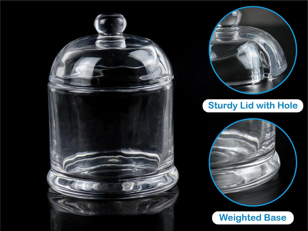 Thick Glass Salt Cellar with Stainless Steel Spoon, Clear Container for Kosher, Sea, Himalayan Salt, Sugar, Pepper