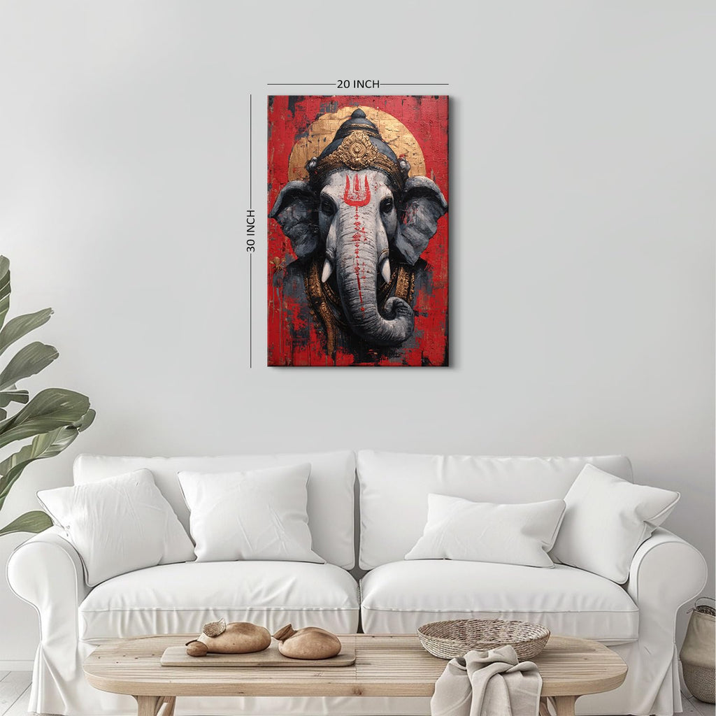 Abstract Elephant Wall Art Watercolor Paintings Wall Decor Hinduism Religion Canvas Picture for Yoga Spa Meditation