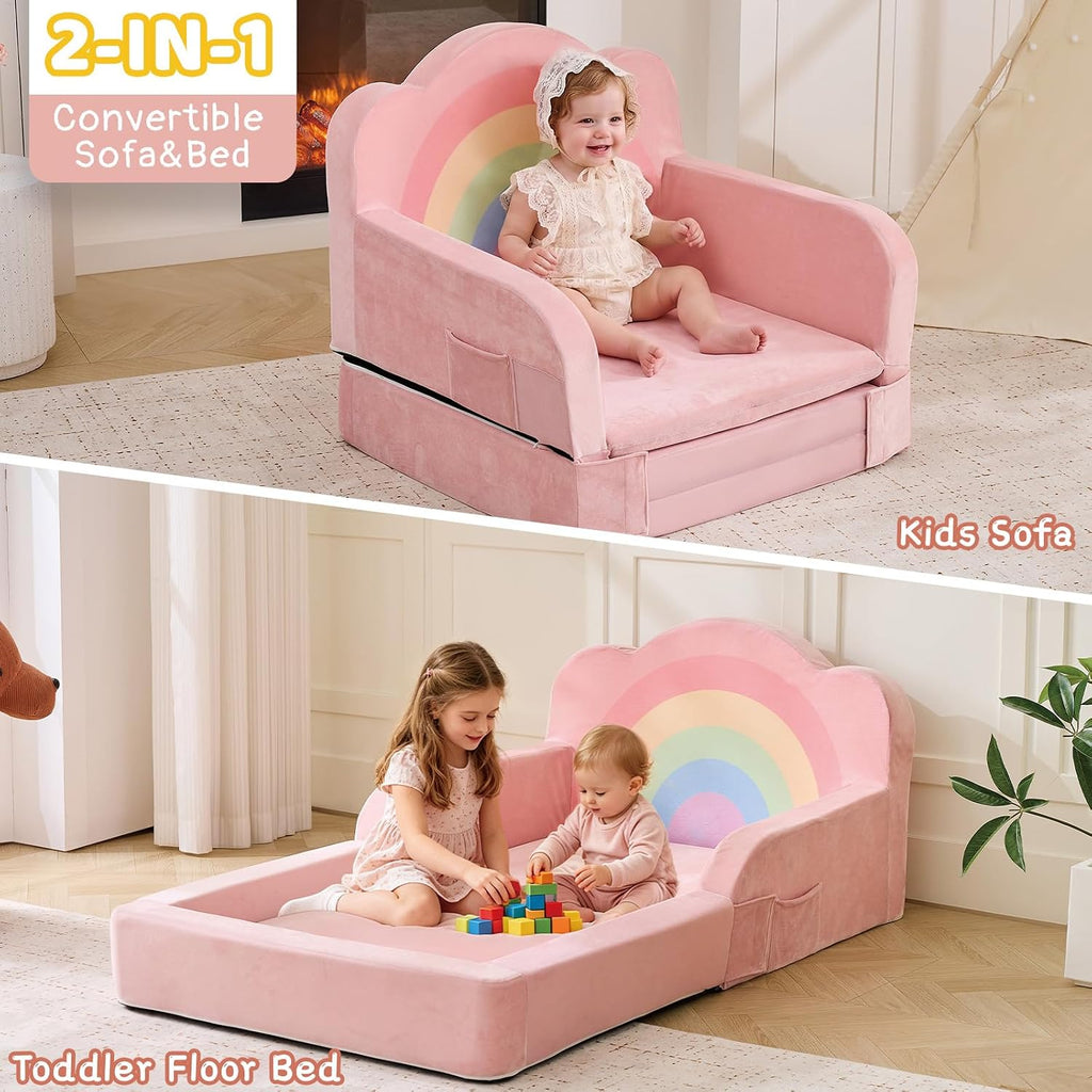 Toddler Floor Bed, Soft Foam Toddler Bed and Kids Bed, No Assembly Required