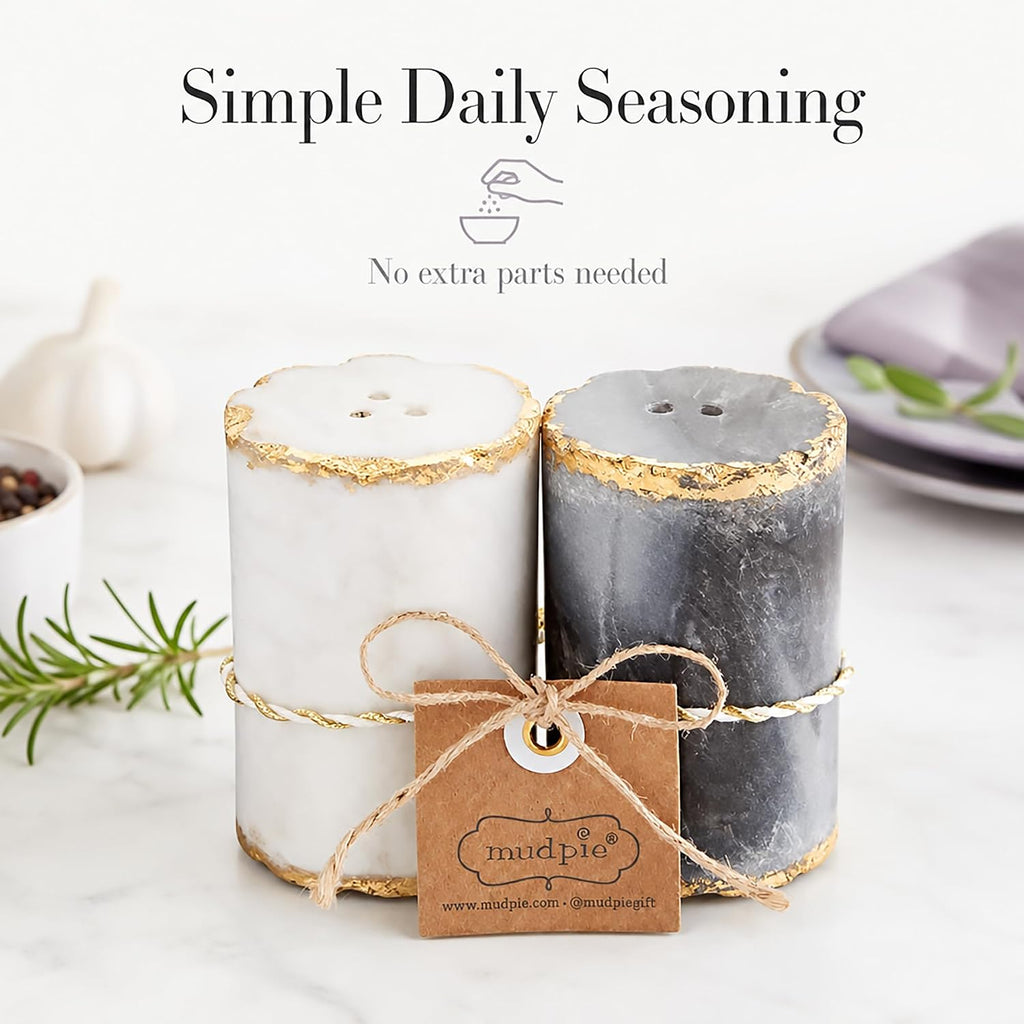 Marble Salt And Pepper Set - Set of 2