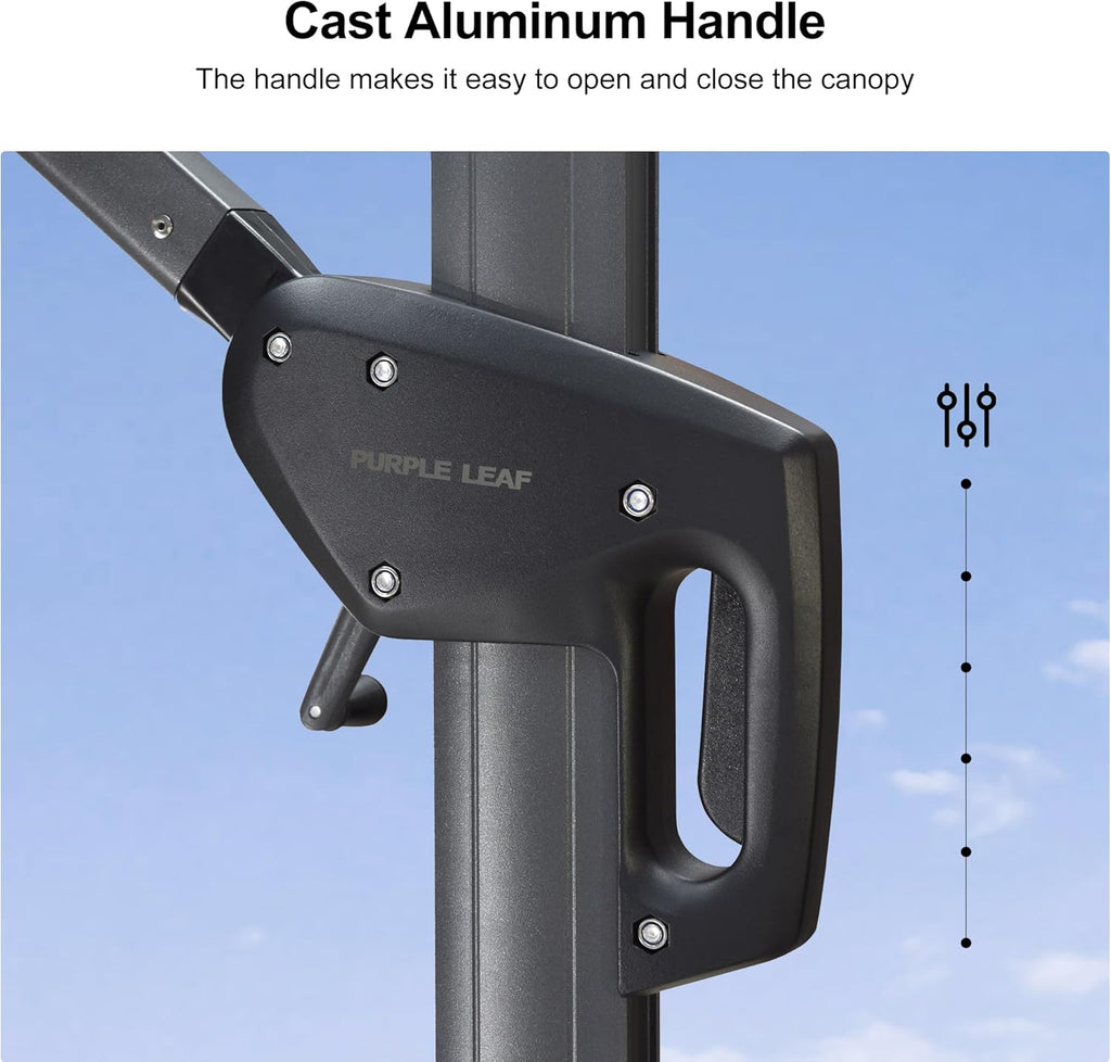 9' X 11.5' Patio Umbrella Outdoor Cantilever Rectangle Umbrella Aluminum Offset Umbrella with 360-degree Rotation Pool -