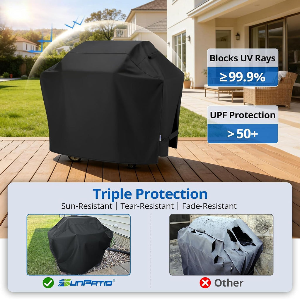 Gas Grill Cover 60 Inch, Outdoor Heavy Duty Waterproof Barbecue Gas Cover, UV and Fade Resistant, All Weather