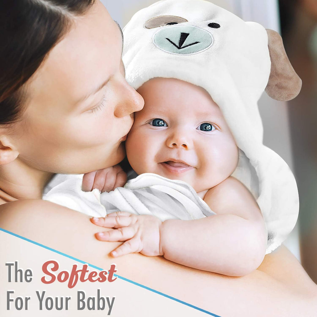 Hooded Towel, Soft Viscose Made of Bamboo, 35 x 35, White