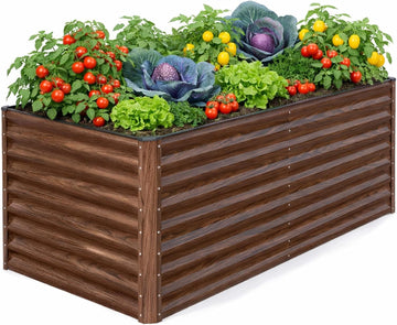 36" Tall Raised Garden Bed, Easy Gardening at Waist Height, 6x3x3ft Large Galvanized Metal Outdoor Planter Box for