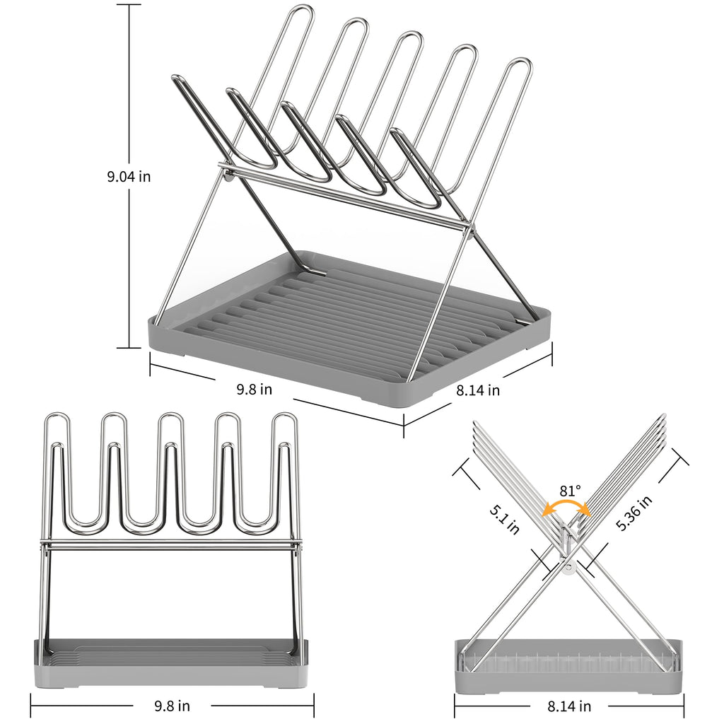Bottle Drying Rack, Stainless Steel Foldable Water Bottle Drying Rack Organizer with Drain Tray for Baby Bottles