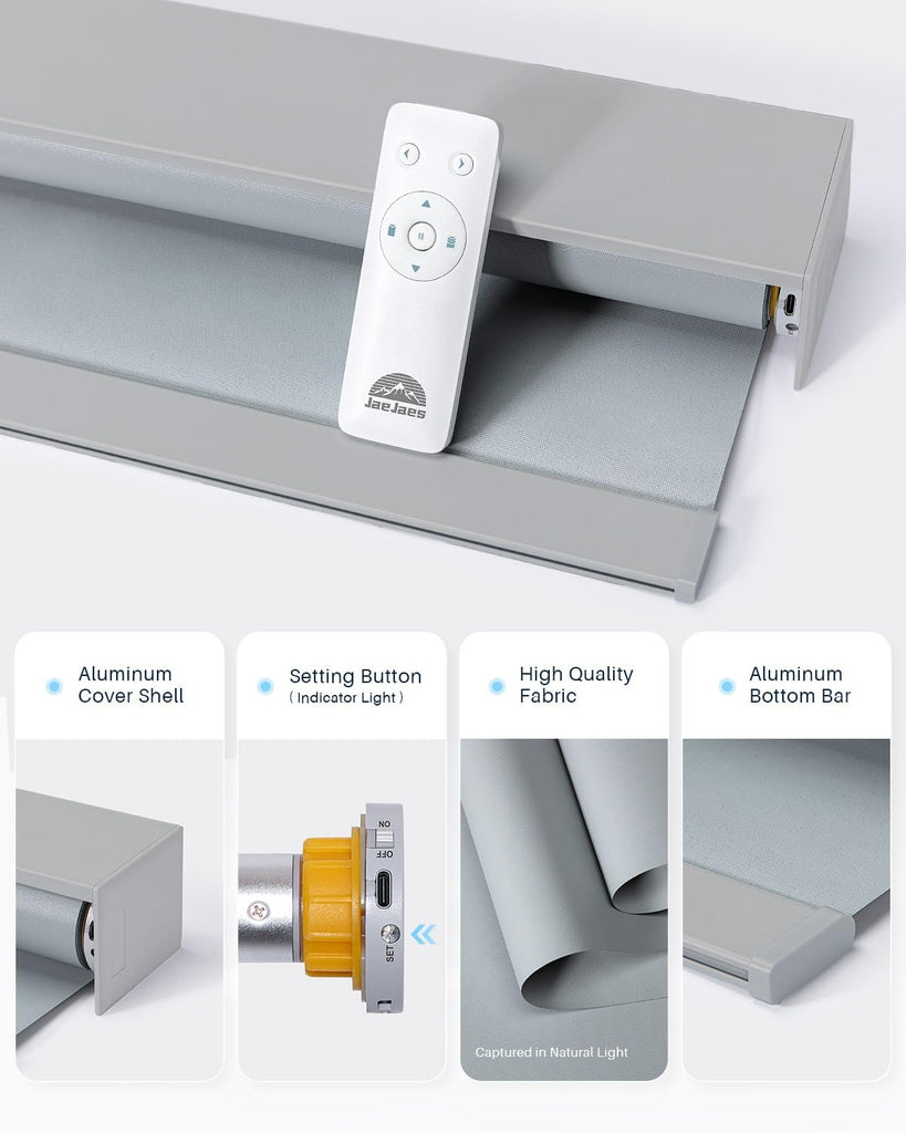 Smart Roller Shades for Windows, Works with Alexa, Gray