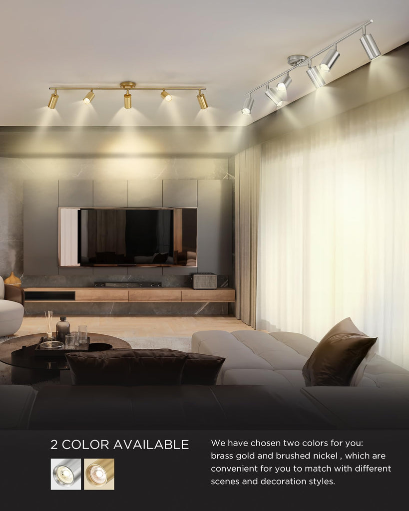 3000K LED Track Lighting, 53" Modern Track Lighting Kit, Come with Bulbs, Brushed Nickel Finish, GU10 Base
