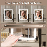 Vanity Mirror with Lights, 16"x14" Large LED Lighted Makeup Mirror, Hollywood Makeup Mirror, Touch Screen, 3-Color