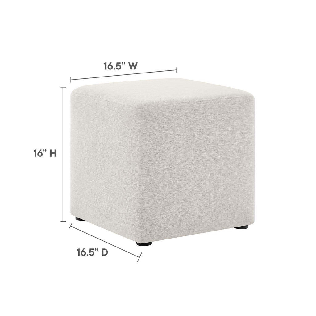 17" Square Woven Heathered Fabric Upholstered Upholstered Ottoman
