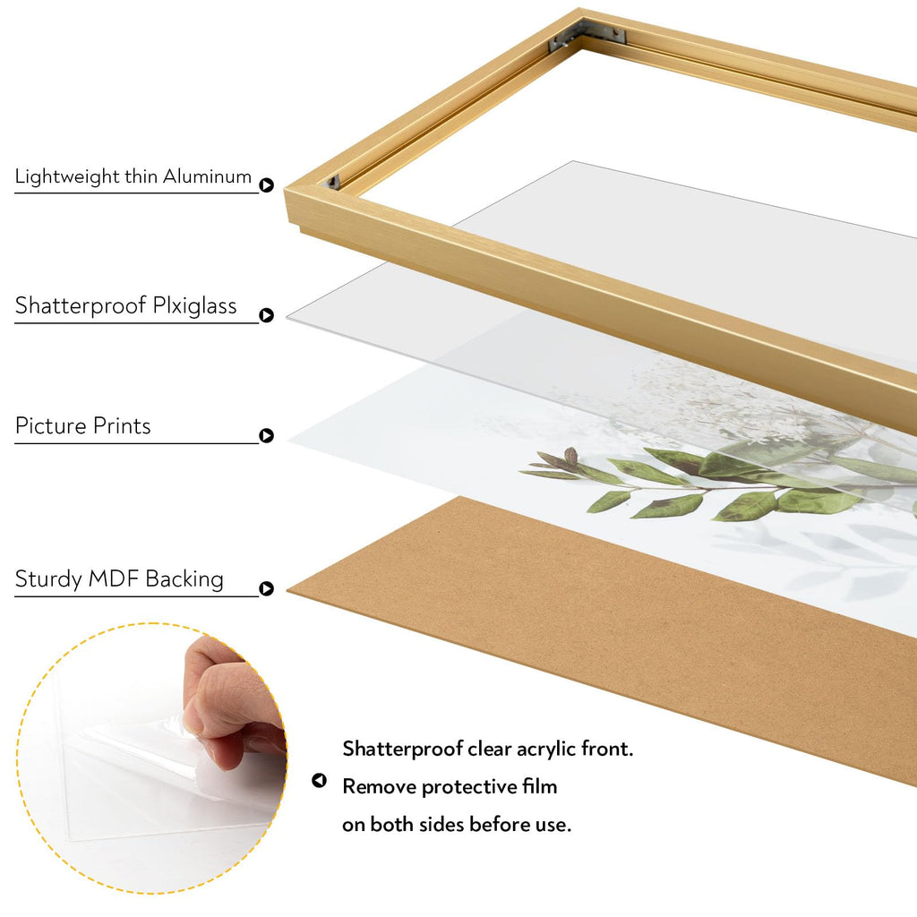 24x36 Aluminum Poster Frame Acrylic Front Gold