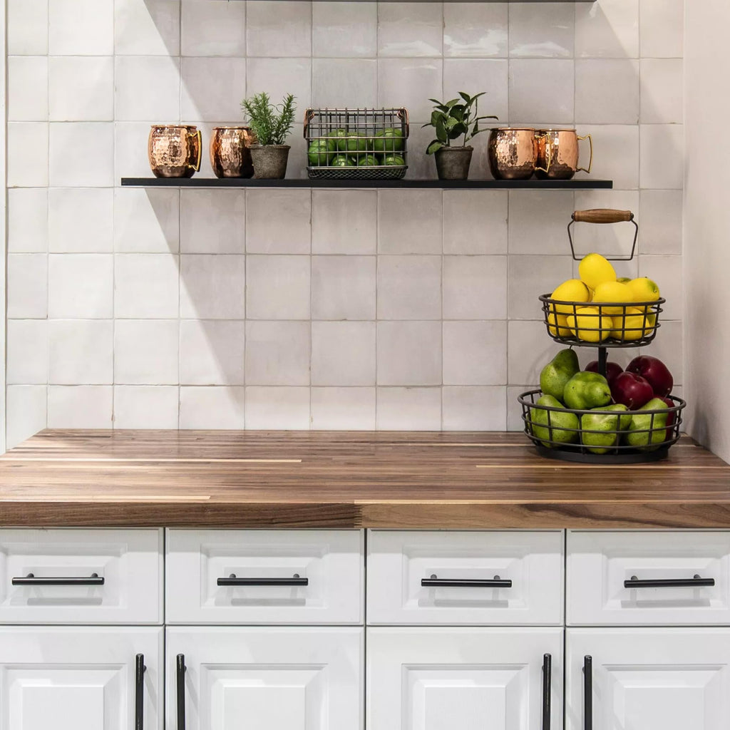 5x5 Glossy White Zellige Look Ceramic Wall Tile - Handmade Style Square Field Tile (4 Pieces)