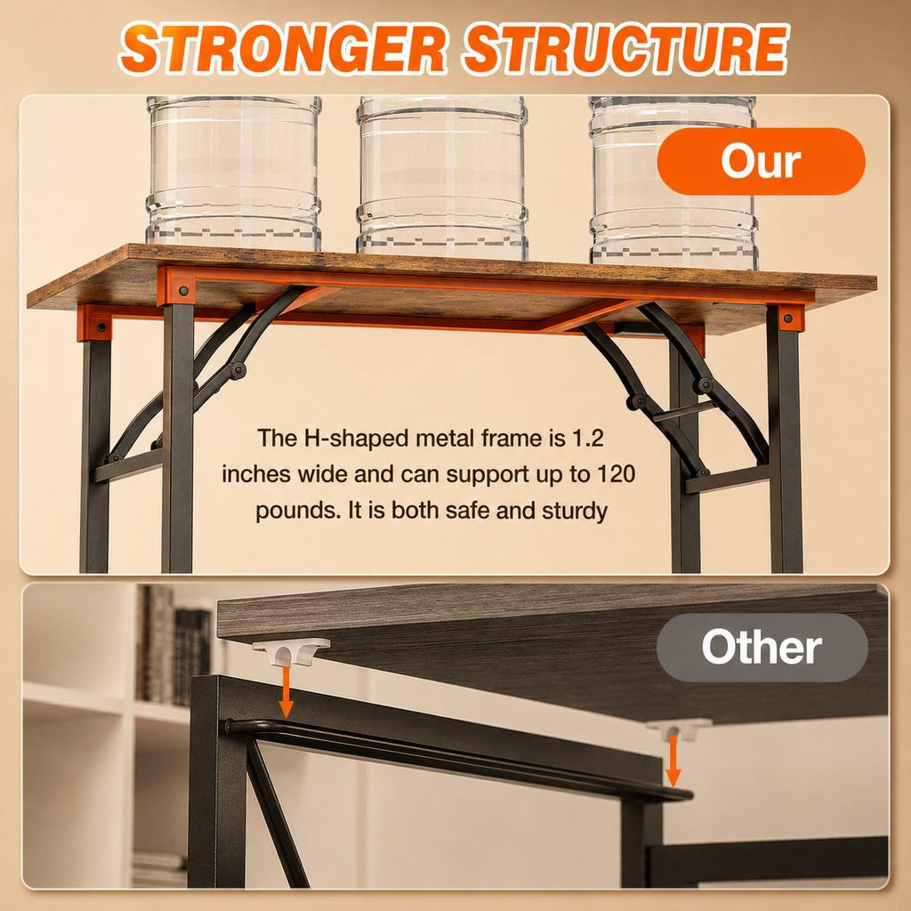 Folding Table Computer Desk - 43.3" No Assembly Folding Desk Design and Foldable Office Desk, Small Desk, Compact