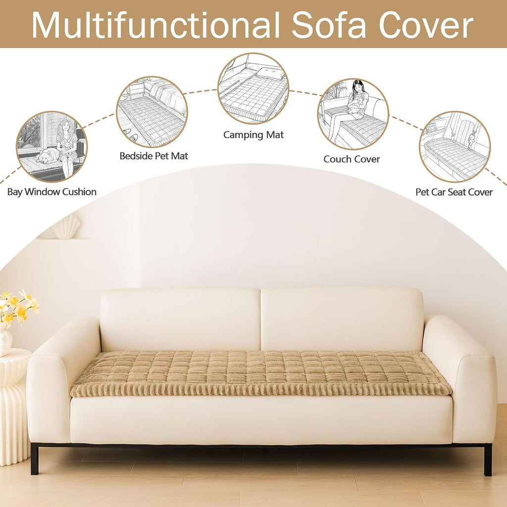 Couch Cover for Dogs, Washable Non Slip Plush Flannel Sofa Protector