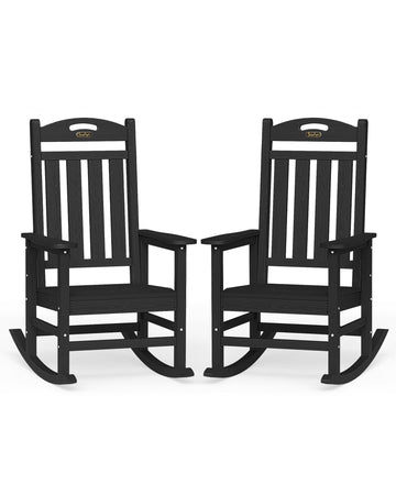 Outdoor Rocking Chairs Set of 2, Oversized Rocking Chair, All Weather