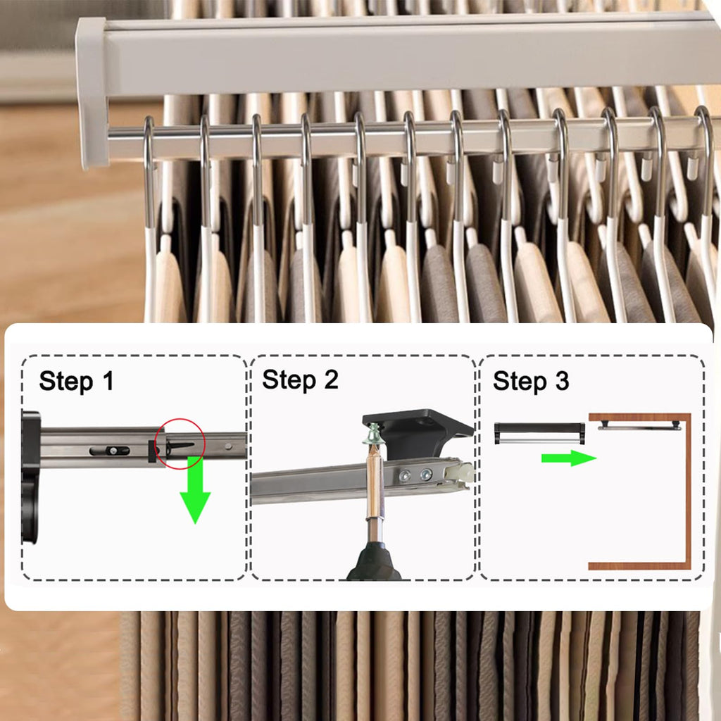 Valet Rod for Closet Pull Out, Heavy Duty Pants Rack 11.5inch