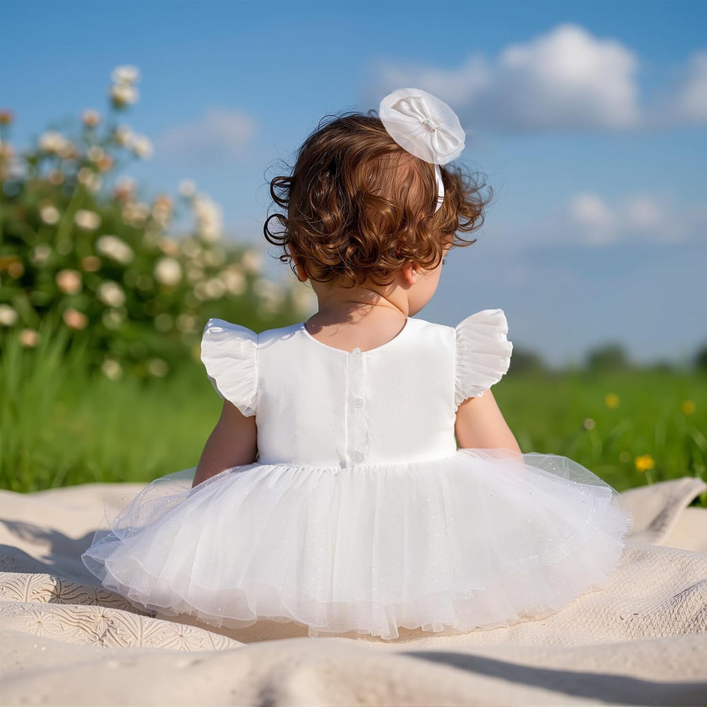 Flower Baby Girl Dresses Baptism Outfits with Shoes Set