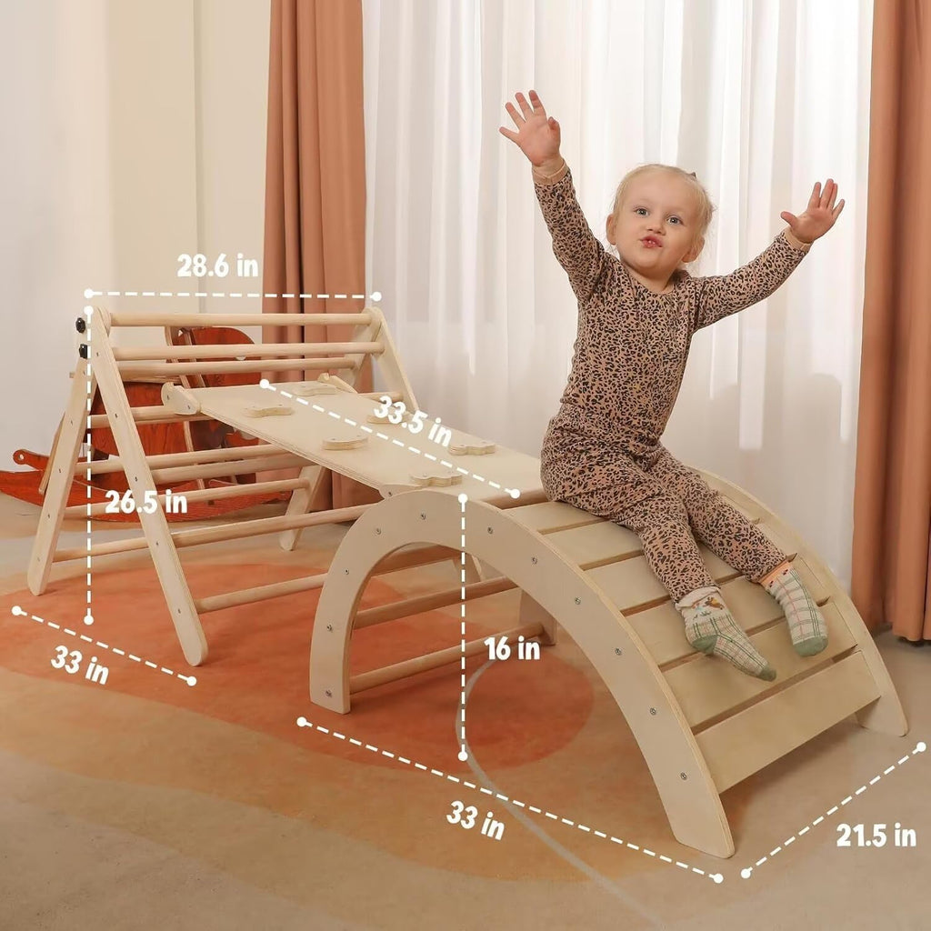 Triangle Set with Cushion Large, 5 in 1 Toddler Climbing Toys Indoor