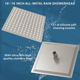 10" Square Rain Shower Head with 14" Extension Arm, Adjustable Angle and Height