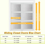 Bypass Glass Sliding Closet Door 48x80, Double Closet Panels with Hardware & Fascia, 3 Lite Frosted 