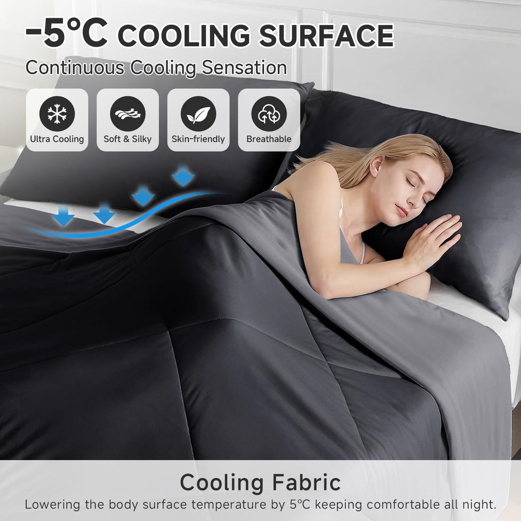 Cooling Comforter for Hot Sleepers Queen, Black 90"x90"