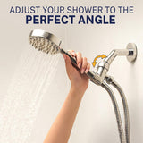Solid Metal Handheld Shower Head with Hose and Brass Holder - CHROME