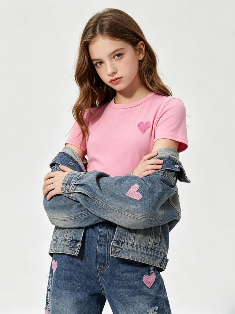 Outfits 2 PCS Short Sleeve Top Jeans Pants Clothes