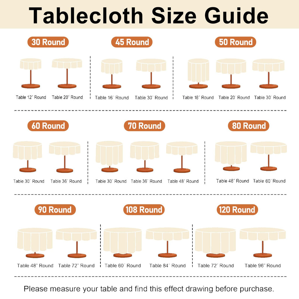 Faux Linen Round Tablecloths 54 inch, Decorative Wrinkle Free Texture Rustic Circle Table Cloth Cover, Dining