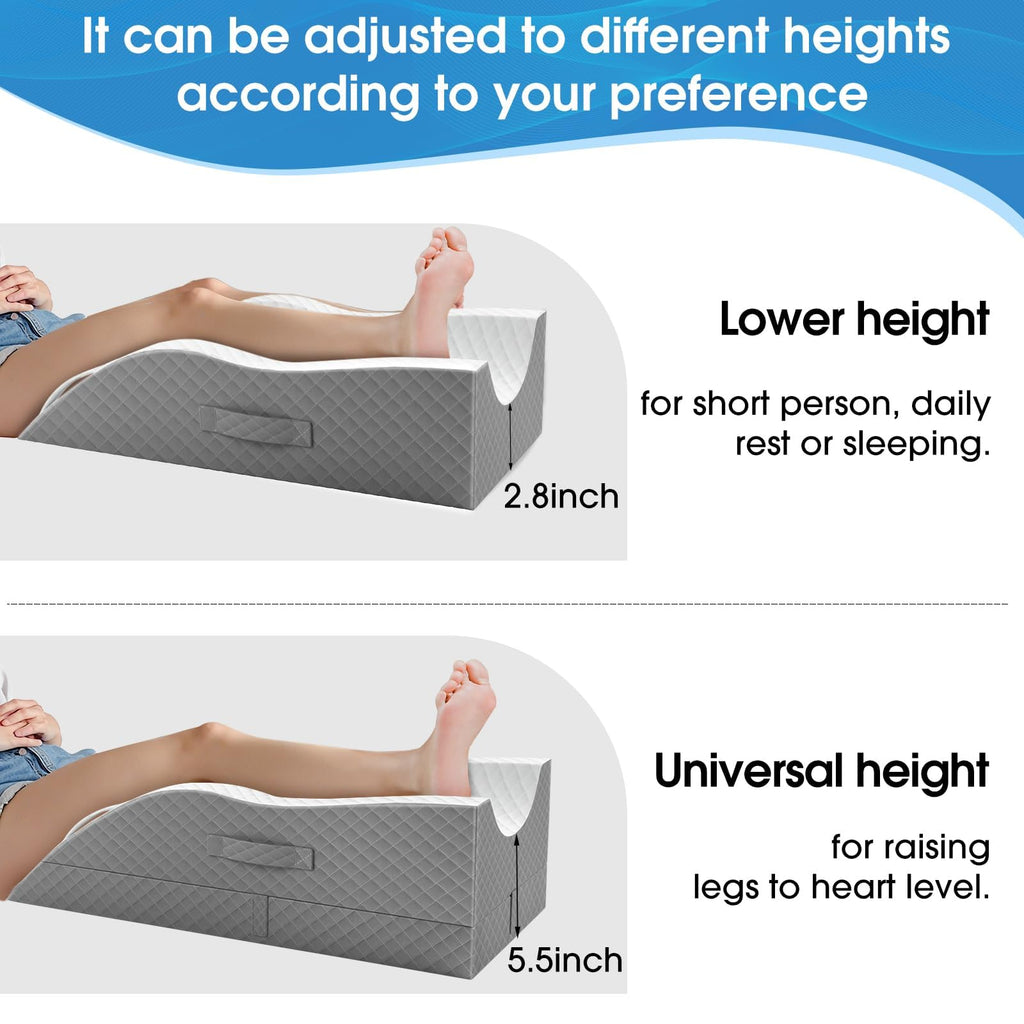 Leg Elevation Pillows for After Surgery, Wedge Pillow, Grey