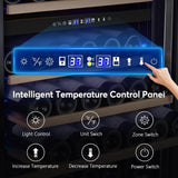 Wine Fridge Freestanding Dual Temperature Zone, Wine Cooler Refrigerator for 154