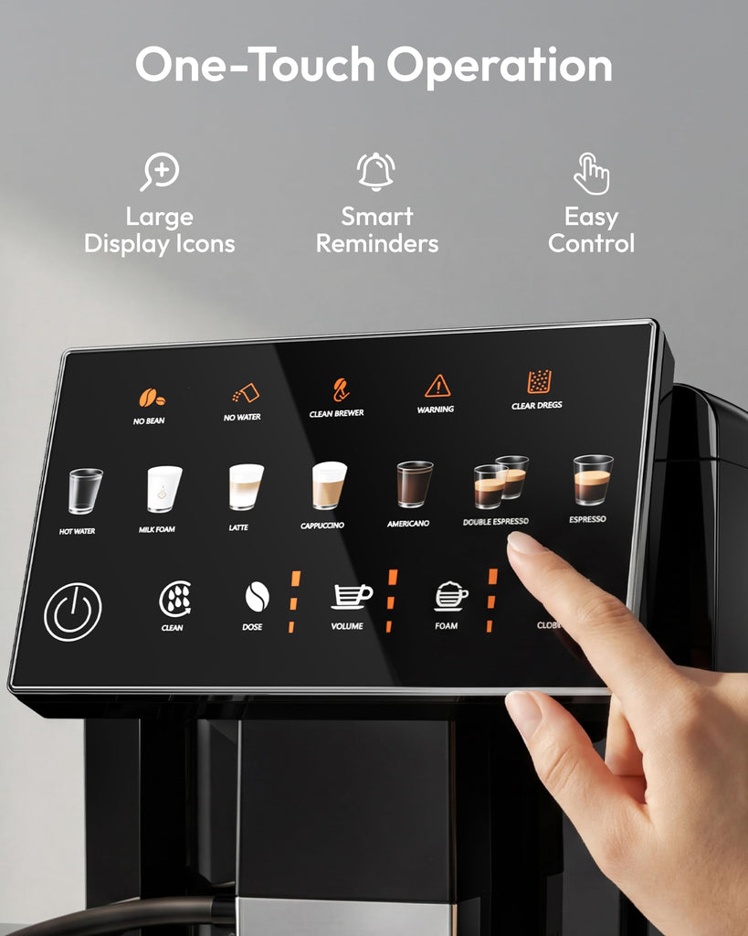 Automatic Espresso Machine with Built-in Grinder and Milk Frother