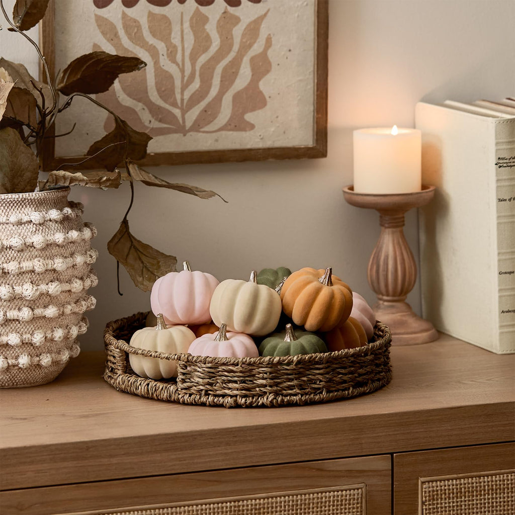 Mini Fall Pumpkin Decor, Fake Decorations, 12PCS