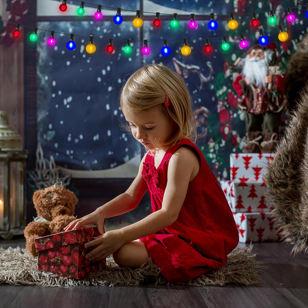 Globe String lights,Frosted Multicolor LED Christmas Lights with 27 Shatterproof LED Bulbs, Hanging Christmas Tree