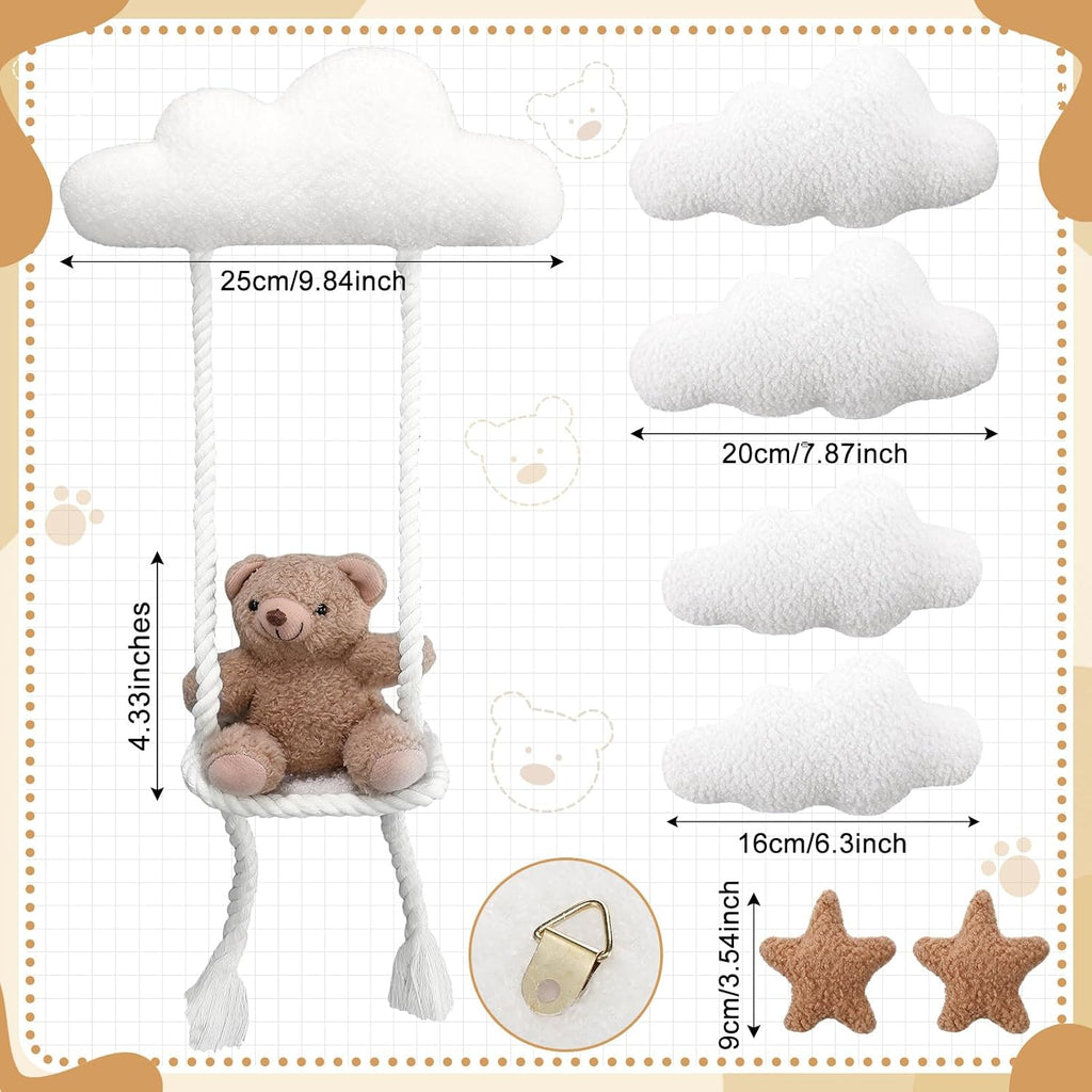 7 Pcs Teddy Bear Nursery Wall Decor Swing Bear Nursery Wall Art