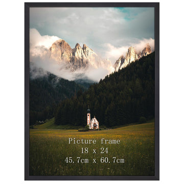 18x24 Poster Picture Frame Black, Textured Aluminum 18 x 24 Frame for Wall Display, Single