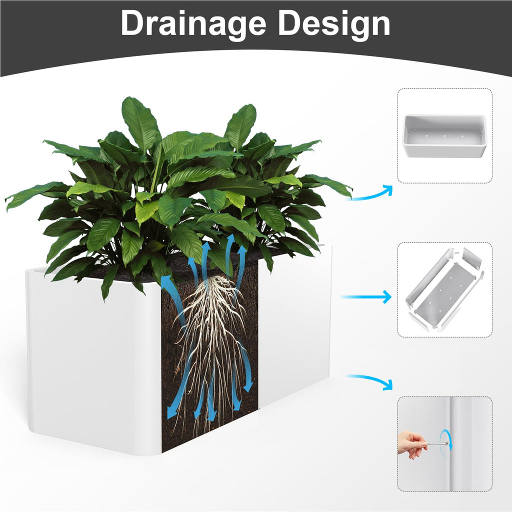 Rectangular Planter for Outdoor Plants 36" L x 15" W x 15" H