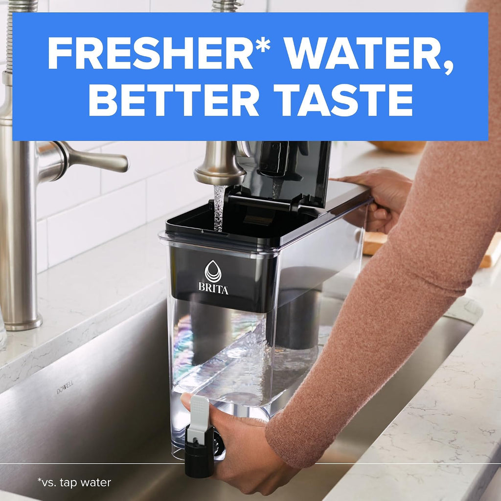 X-Large 27 Cup Water Dispenser, Includes 1 Filter, Black